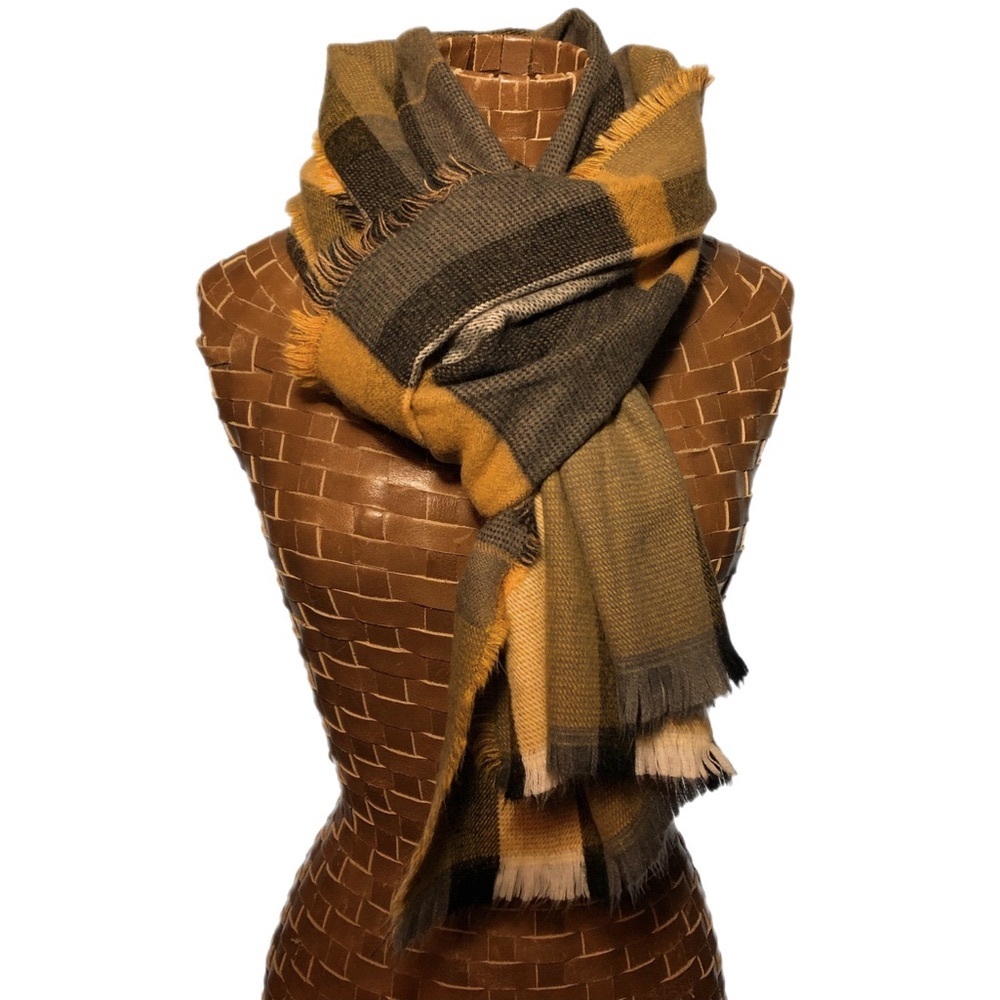 Plaid Blanket Scarf Set Of Two - Picture 3 of 10